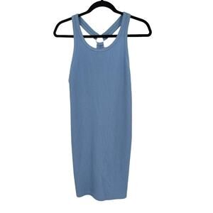 Elodie dress halter back sleeveless blue Large L